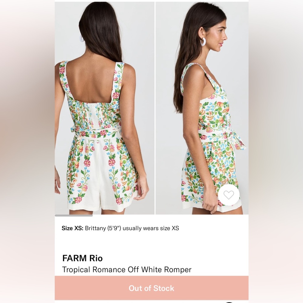 FARM Rio Tropical Romance Off White Romper